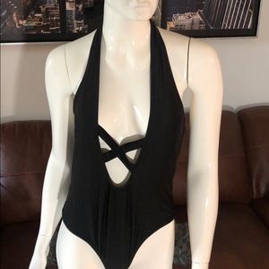 New black bathing one piece bathing suit